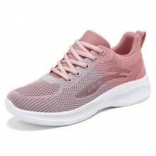 Zapatos deportivos casuales de suela blanda, zapatos individuales transpirables, zapatos de malla, zapatos para correr de suela gruesa - Rosa - Ver 6