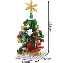 Caja de regalo educativa de juguete de bloques de construcción de Navidad - Papá Noel, árbol de Navidad, tren de Navidad, muñeco de nieve, trineo de renos, botas de Navidad, mini bloques de construcción de Navidad, regalo de Navidad, regalo creativo, mejores regalos festivos