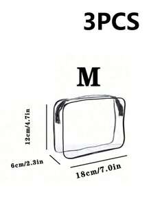 3 قطع/قطعة واحدة حقيبة أدوات تجميل بسيطة عصرية للجنسين، مجموعة حقائب أدوات تجميل وأدوات تجميل من EVA مع سحاب - شفافة، منظم سفر متين للرجال والنساء، حقيبة ظهر للعودة إلى المدرسة، ضروريات السفر، منظم سفر لعطلة الشاطئ، حقيبة مستحضرات تجميل شفافة مقاس 1 كوارت، مناسبة للسفر، للجنسين، حقيبة منظم تجميل شفافة للحمل، حقيبة مكياج بلاستيكية شفافة للسفر، حقيبة يد صغيرة شفافة مقاومة للماء