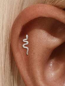 1Pc Tiny 925 Sterling Silver Cartilage Helix Piercing Stud For Women Minimalist Stud Earring Perfect For Daily Wear Bridal Jewelry Fine Jewelry