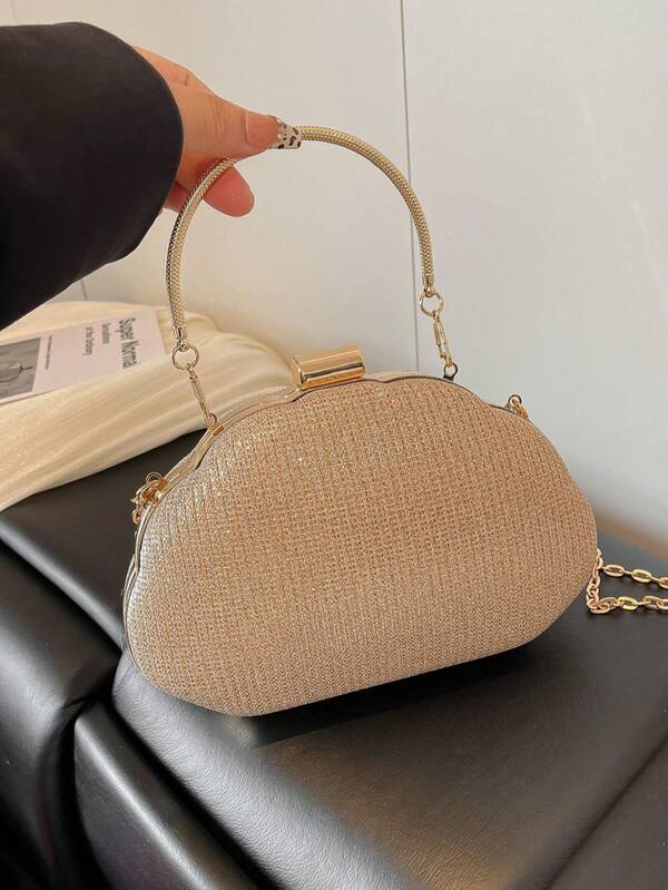 Bolsa de Embreagem de Casamento de Luxo Elegante, Bolsa de Ombro/Transversal Cintilante Única, Estojo para Batom para Festa e Banquete