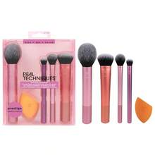 Real Techniques 5件套日常必备化妆刷套装，包含4支化妆刷和1个化妆海绵，适用于粉底、腮红、修容、轮廓、眼影和散粉，旅行礼品套装，化妆刷套装，化妆刷套装，化妆刷套装，全套化妆刷，化妆刷套装，全套化妆工具，化妆刷套装，化妆刷套装，化妆礼盒套装 - 粉色 - 查看 12