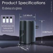 The Latest Smart, Colorful Car Air Vent Diffuser Features A Multi-Porous Design And Molecular Spray, Allowing Fragrance To Quickly Permeate The Air. It Also Has An Automatic Start And Stop Function That Follows The Vehicle's Movement. It Provides 60 Days Of Long-Lasting Fragrance And Comes With Three Different Essential Oils. (Aromatherapy Diffuser + Essential Oil) Choose XY PROCESS To Enhance Your Driving Experience! - 三瓶裝 - 查看 6