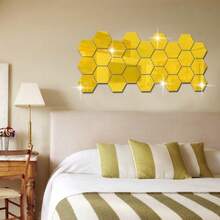 10pcs Hexagon Acrylic 3D Mirror Wall Stickers Self-Adhesive For Living Room Bedroom Decor Wall Decor Home Decor