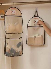 1 Piece Hanging Mesh Storage Bag, Polyester Breathable Washable Laundry Storage Bag, Wall Mounted Underwear And Sock Classification Bag Laundry Bag Sundries Underwear Bra Clothes Lingerie Panties Pants Jeans Socks-Shirt Dress Shoes, Packing Essentials, Cover Clothes Storage Drawer/Wardrobe Organiser/Closet Storage/Quilted Bag Underbed Organizer Box Hanging Closet Organizer Organization And Storage Organizer Storage Containers Hanging Organizer Wardrobe Closet Bedroom Dorm Essentials Storage - 彩色 - 查看 7