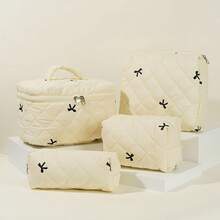 1 Piece Travel Storage Toiltery Bag Zipper Storage Pouch Cosmetic Bag Tampon Storage Bag Sanitary Pad Pouch Women's Bow Embroidered And Quilted Makeup Bag Sets Multi-Functional Cosmetic Storage Bag Bath Wallet Bag Lightweight Fluffy Filling Toiletries Bag Mini Travel Makeup Case PouchFor Travel Storage Daily Use For School Cosmetic Bag Back To School Supplies Cosmetic Storage School Stuff Bag Organizer Room Stuff