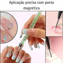 Caneta de Strass coloridos/prateados/dourados , Adequado Para Salão De Beleza T-342-12 - Multicolorido - Visão 2