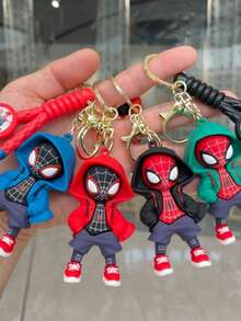Cute Cartoon Keychain - Peter Parker Legend, Spider-Man, Superhero, Miles Morales, Ring, Bag, Backpack, Pendant, Phone, Spider-Man Pendant, Decorative Accessories, Gift (Some Accessories Randomly Shipped) (Slight Color Difference Between Photos And Actual Product Due To Lighting) - Multicolor - View 1