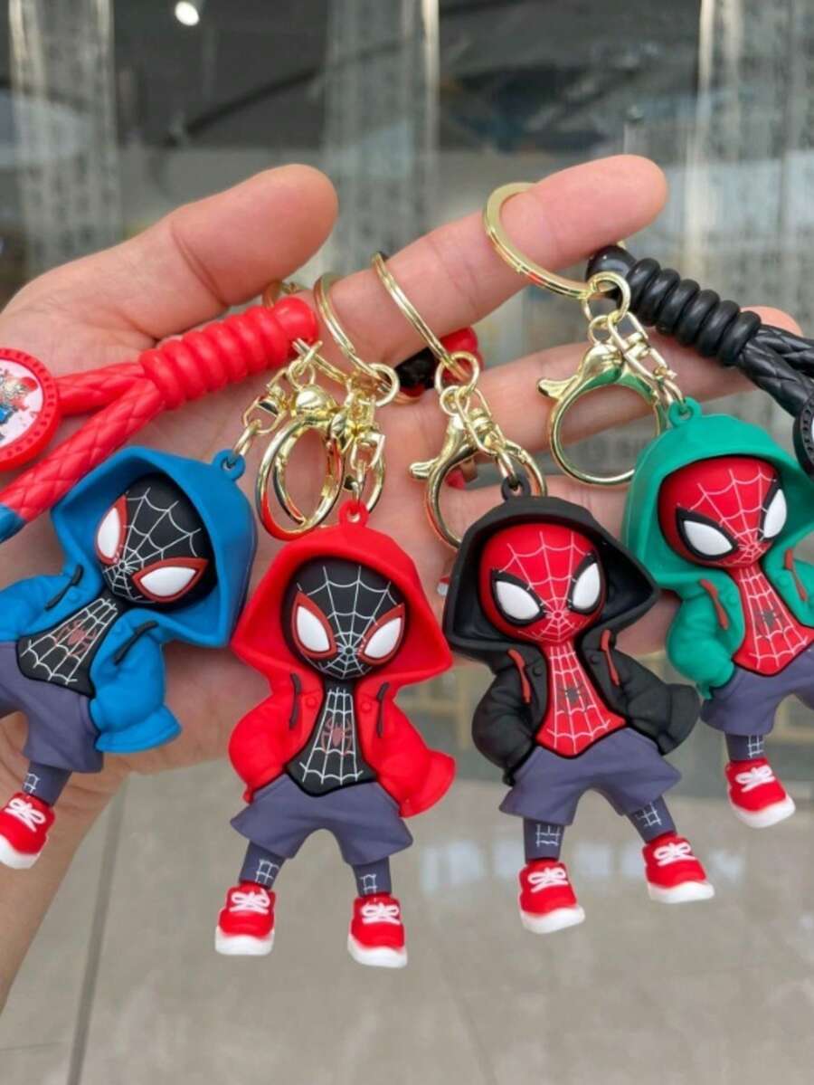 Cute Cartoon Keychain - Peter Parker Legend, Spider-Man, Superhero, Miles Morales, Ring, Bag, Backpack, Pendant, Phone, Spider-Man Pendant, Decorative Accessories, Gift (Some Accessories Randomly Shipped) (Slight Color Difference Between Photos And Actual Product Due To Lighting) - Multicolor - View 1