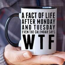 Popular Choice "The Truth About Life After Monday & Tuesday" Thermal Ceramic Coffee Mug - Hand Wash Only, Humorous Quote, White Background Black Text, Coating - Ideal Gift For Men & Women, Essential For Kitchen, Dining, Coffee Shop