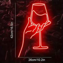 1pc Cheers Wine Glasses Neon Sign - Dimmable LED Party Sign Lights With USB Cable, Portable, Bedroom Wall Decor, Home Bar Cart Accessories, Color-Changing, Energy-Efficient, Durable, Easy-To-Use, And Space-Saving