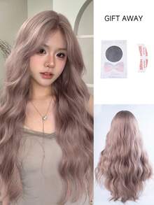 alicegarden Forehead Lace Curly Wig, Pink Long Curly Wig In Different Styles, 30 Feet Long, Natural And Realistic Wig For Daily Use - Pink - View 8