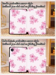 水彩粉色绣球花图案平板电脑保护套，兼容 iPad 9.7/10.2/10.5/10.9/12.9/Pro 11（第十代）、Galaxy Tab S6 Lite 10.4 英寸、Kindle Paperwhite（第十二代，2024 年发布）、Kindle（第十一代，2022 年发布），柔软防震保护，智能支架/自动唤醒/睡眠功能