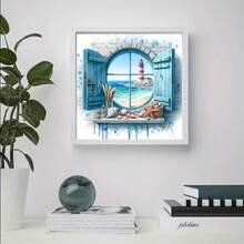 1 件海景灯塔图案 5D 钻石画套件 - 独特的钻石艺术，手工设计的 DIY 钻石画十字绣马赛克，完美的惊喜艺术礼物，适用于墙面装饰，适用于客厅、卧室、办公室，无框架 - 彩色 - 查看 10