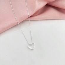 Elegant Hollow Heart Pendant Necklace Hollow Heart Choker Necklace For Women - Bạc - Xem 7