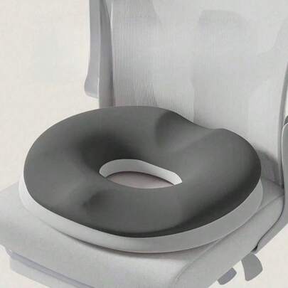 1pc Ergonomic Donut-Shaped Seat Cushion, Suitable For Office Chairs - Soft Supportive Pillow, Provides Buttocks And Lumbar Protection, Suitable For Postpartum, Long-Time (10 Hours) Sitting, Driving And Desk Work, Machine Washable Polyester Material, Enhances Seat Comfort, Modern Soft Pad Design, Durable.