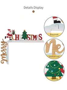 1 Pc Home Decor 3D Wooden Christmas Letter Door Frame Pendant Creative Door Corner Table Ornaments Window Frame Fireplace Ornaments Christmas Decorations,Suitable For Wedding Birthday Party Holiday Decoration,Christmas Decor, Room Decor, Home Decor,Christmas Atmosphere Decoration Props, Christmas Decorations Gift, Winter Christmas Decorations Home Christmas Gifts Christmas Decor