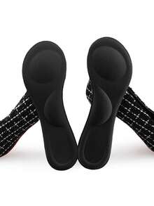 1 Pair Women's Sweat-Absorbent Anti-Slip Trimmable Breathable 3/4 Insole Shoe Pads - Black - View 3