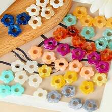 200pcs/50pcs Acrylic Beads Shaped Like Flowers, Featuring Different Gradient Designs, Perfect For Creating DIY Earrings And Other Jewelry Crafts.