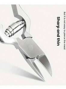 1pc Professional Podiatrist Foot & Toenail Clipper - Ultra Sharp Curved Blades, Stainless Steel, Suitable For Thick Nails And Ingrown Nails, Nail Care | Precision Scissors | Stainless Steel Nail Clippers