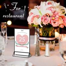 4 Packs Acrylic Sign Holder 5x7 Inch - Double-Sided Tabletop Frame For Wedding Table Numbers, Restaurant Menu, Christmas Photos, Graduation, Birthday Party, - Clear Photo/Price/Menu Display Stand