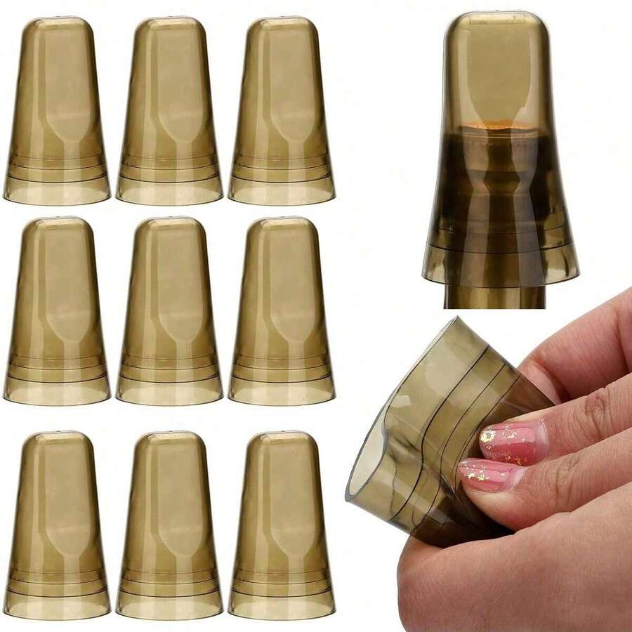 4 peças/Conjunto de Tampas Despejadoras de Garrafa de Plástico Transparente, Tampas de Bico Universal para Garrafas de Vinho, Acessórios de Ferramentas de Cozinha - Multicolorido - Visão 1