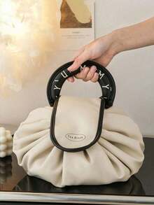 1 pièce Sac à maquillage à cordon de serrage, Pochette de rangement pour pinceaux de maquillage, Sac de toilette portable de voyage, Design à cordon de serrage, Multicolore, Grande capacité, Sac organisateur de cosmétiques pour les soins de la peau, à la maison et en voyage