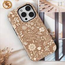 Beige Bohemian Floral Phone Case, Compatible With For Iphone 17, 16Pro Max Plus, Phone Protectors For Mobile Phones, Skull Phone Case Women, Novelty Case, Premium Phone Cover, Sturdy Phone Holder, For Iphone Xxyecimal, Women Phone Case Users - 混合色1 - 查看 6