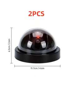 1pc Realistic Fake Security Camera, Simulated Semi-Dome Camera, Indoor/Outdoor Waterproof With Flashing Red LED Light, Suitable For Home And Business