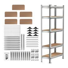 150cm/180cm Standing Garage Utility Shelving Unit, 5 Tier Garage Shelving Units Heavy Duty Metal Storage Shelves Shed Utility Rack, Adjustable & Easy Installation, For Warehouse Office School Home, Silver - Silver-150cm - View 5