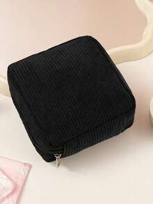 1 pieza Bolsa de almacenamiento de toallas sanitarias de estilo de dibujos animados, bolsa de almacenamiento de pañuelos, bolsa de cosméticos de lápiz labial, bolsa de almacenamiento de papel higiénico, bolsa de almacenamiento de toallas sanitarias multifuncional, bolsa portátil de estilo simple de gran capacidad, caja de almacenamiento de toallas sanitarias, productos menstruales femeninos, utilizada para almacenar toallas sanitarias y tampones, bolsa de almacenamiento de toallas sanitarias