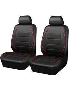 9件套/4件套（5座/2座）通用型滚边真皮汽车座椅套，适用于SUV、厢式货车、卡车，内侧拉链设计并预留开口孔，兼容安全气囊，尽显优雅气质