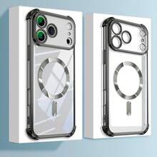 Funda magnética transparente para Galaxy A06 A16 A26 A36 A56 S25 Ultra S24 Ultra, compatible con MagSafe, con protector de lente de cámara incorporado, revestimiento de lujo de TPU suave y transparente, a prueba de golpes, delgada y fina para la serie