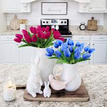1/3/10/20 Pcs Blue Tulips, High-Quality Artificial Flowers, Realistic Touch Tulip Bouquets, Perfect For Weddings, Rooms, Homes, Hotels, Parties, Valentine's Day, Christmas, And Other Occasions, And Perfect For Gifts And New Year's Gifts.