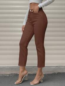 Women's Frayed Hem Skinny Straight Tapered Leg Jeans, Cigarette Pants, Fall Clothes