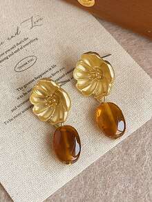 1 par de pendientes de flor blanca delicada para mujeres, diseño exagerado y versátil, adecuado para compromiso, boda, uso diario, fiesta, regalo para familia, hermanas, amigos, novia, cumpleaños, Día de San Valentín