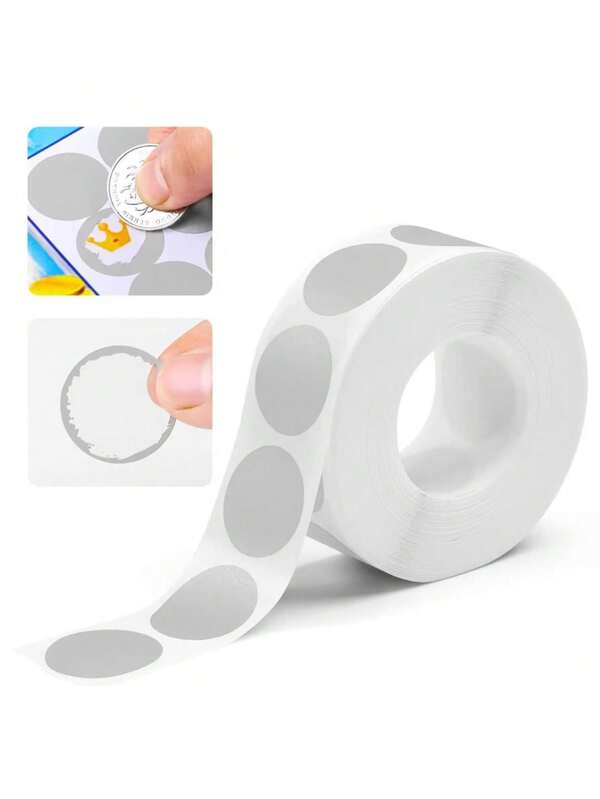 300pcs/Roll Silver Scratch Off Stickers Round Labels Sticker DIY Handmade For Game Scratch Sticker Labels Stationery