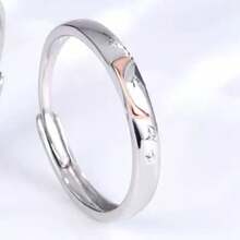 925 Silver Plated Sun And Moon Engagement Ring, Valentine's Day Gift - 1 Anel da Lua - Xem 3