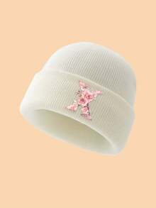 1 Mũ len dệt kim họa tiết hoa hồng và chữ thanh lịch cho bé gái từ 3-10 tuổi, mềm mại, thoải mái, thoáng khí, thời trang, ấm áp cho bé gái mùa đông, thích hợp để phối đồ hàng ngày, sử dụng ngoài trời, làm quà tặng sinh nhật, ngày lễ cho con gái và cháu gái - trắng - Xem 37