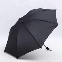 Guarda-chuva com bordas triplas e envolto, adequado para dias ensolarados e chuvosos, com superfície reforçada, dobrável, ideal para deslocamento diário, viagens, atividades ao ar livre e adequado para pessoas de todas as idades.