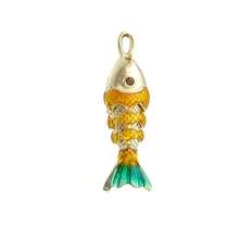 1pc Fashionable Colorful Enamel 3D Swinging Fish Pendant, Versatile DIY Bracelet, Necklace, Earring, Bag Charm Accessory