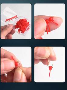 100/200pcs Reusable Soft Tail Dynamic Reverse Bottom Fishing Lures - Red - View 6