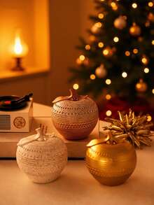 1 pieza Decoración de resina con forma de manzana, adorno de estilo lujoso y creativo, adecuado para escritorio, oficina, estantería, entrada, sala de estar, decoración del hogar, Navidad, Nochebuena, decoraciones navideñas, decoración de habitación, invierno