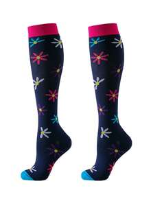 3 Paar Kompressionsstrümpfe für Herren und Damen, geeignet für Fitness-Aktivitäten in Innenräumen und Outdoor wie Basketball, Fußball, Tennis, Wandern, Marathons, Bergsteigen usw. Aus Nylon-Polyester-Mischgewebe gestrickt