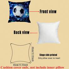 1pc Football Theme Throw Pillow Cover, 17.7x17.7 Inches - Soft Peach Velvet Polyester, Zippered, Machine Washable, Suitable For Home And Office Decor, No Pillow Insert