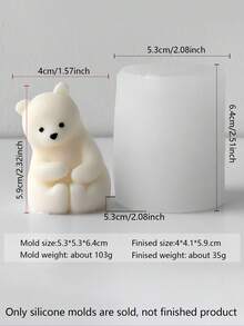1pc Christmas Polar Bear Candle Mold, Heat-Resistant, Flexible And Easy To Clean, Suitable For DIY Scented Candles, Plaster Fragrance Stones, Resin Casting And More, Multi-Purpose, Suitable For Holiday Decor, Meditation And Home Decoration