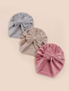 Set de 3 gorros de bebé de pana, diseño a rayas, gorros cálidos para recién nacidos, suaves y cómodos, con opciones de multicolor, versátiles para uso diario, para todas las estaciones - Multicolor - Ver 9