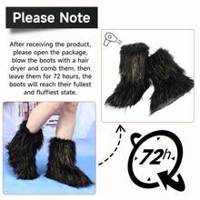 Botas de nieve de lujo para mujer - Gruesas y cálidas con forro de piel sintética en estilo de media pantorrilla