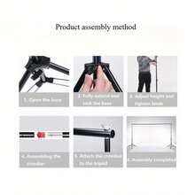 NEWKS 7 * 7 英尺/2 米 * 2 米背景支架，便携式背景支架套件，含 4 个 4 英寸夹子 + 4 个线夹 + 2 个沙袋 + 储物袋，可调节摄影背景摄影支架，适用于摄影工作室、派对和婚礼装饰 - 7 * 7ft/2m * 2m - 查看 4