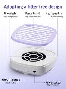 Nail Art Dust Collector, Acrylic Nail Dedicated Dust Collector, Nail Fan Cleaner - High Power Low Noise Nail Dust Collector, Upgraded Version, Christmas Gift, Valentine's Day Gift